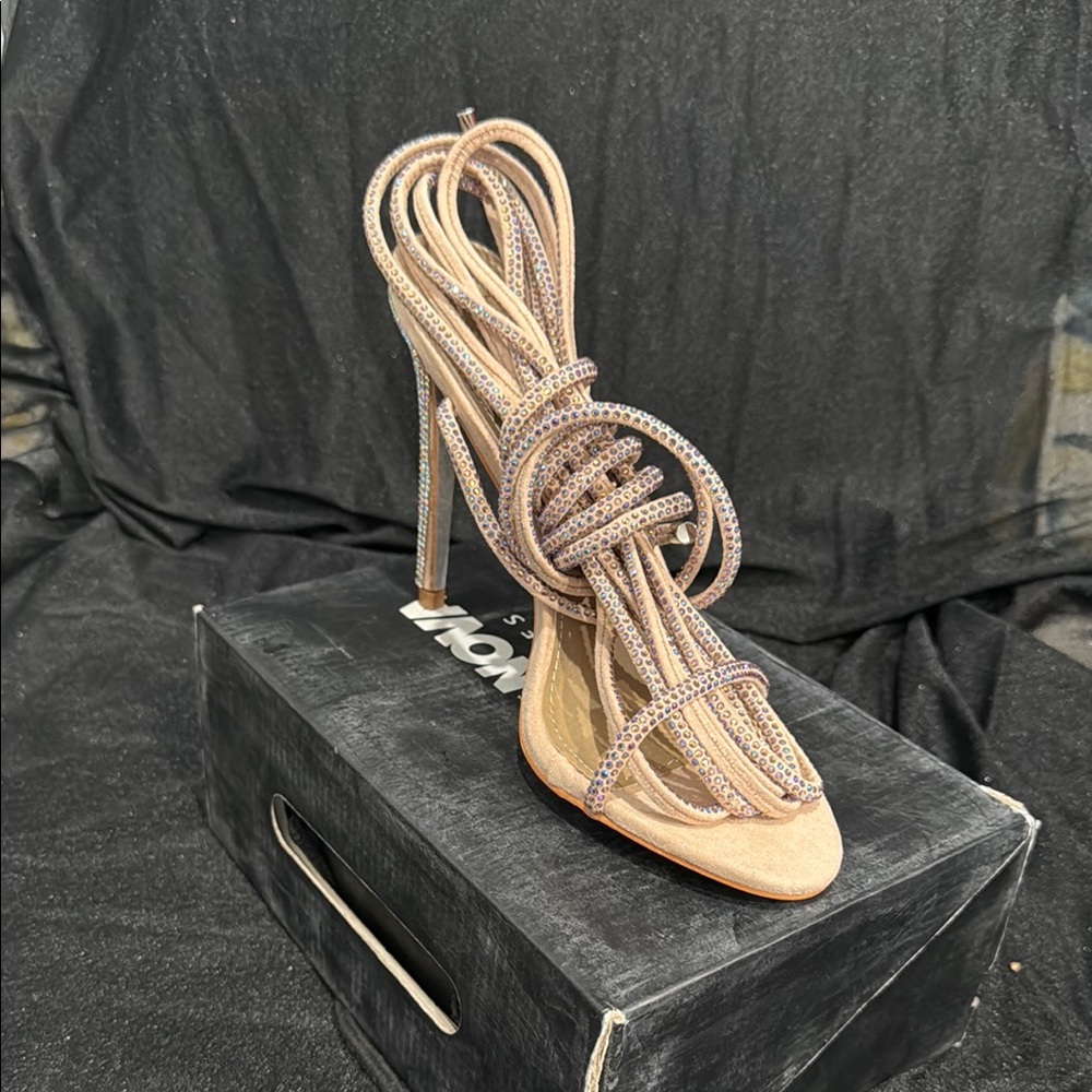 Fashion Nova Tan Strappy Heels